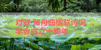 对联 贺舟曲楹联诗词学会成立十周年 