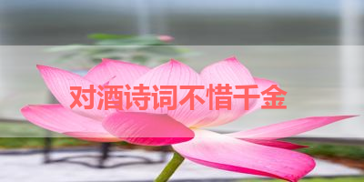 对酒诗词不惜千金 