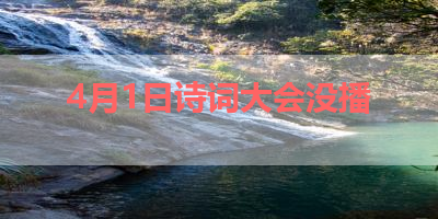 4月1日诗词大会没播 