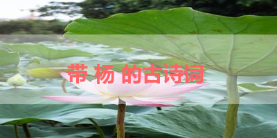 带 杨 的古诗词 