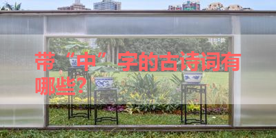 带“中”字的古诗词有哪些？ 