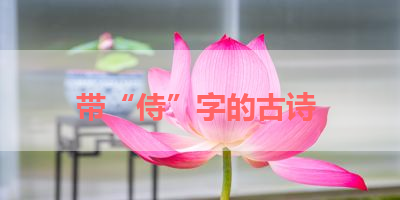 带“侍”字的古诗 