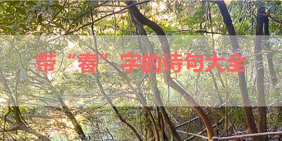 带“春”字的诗句大全 