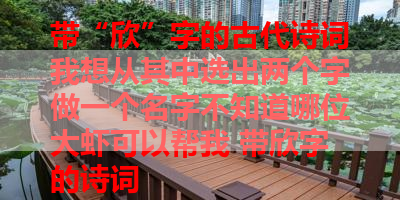 带“欣”字的古代诗词我想从其中选出两个字做一个名字不知道哪位大虾可以帮我 带欣字的诗词