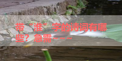 带“淮”字的诗词有哪些？急需~~~ 