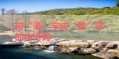 带“酒”字或“愁”字的古诗词 