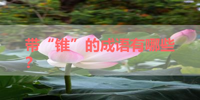 带“锥”的成语有哪些？ 