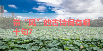 带“风”的古诗词有哪十句？ 