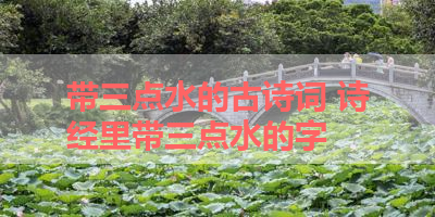 带三点水的古诗词 诗经里带三点水的字