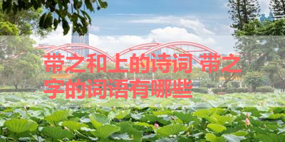 带之和上的诗词 带之字的词语有哪些 