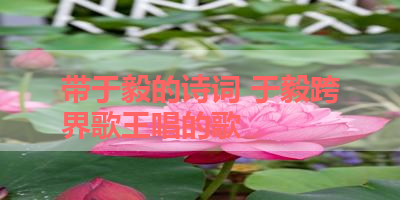 带于毅的诗词 于毅跨界歌王唱的歌