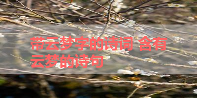 带云梦字的诗词 含有云梦的诗句 