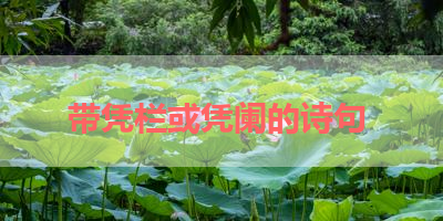 带凭栏或凭阑的诗句 