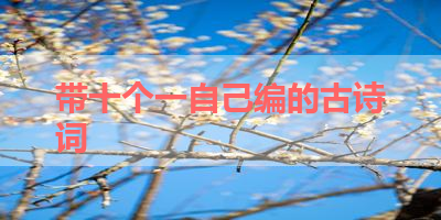 带十个一自己编的古诗词 