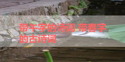 带午字的诗词 带春字的古诗词