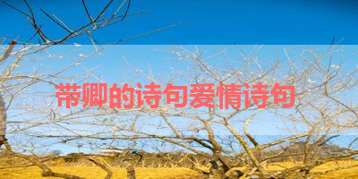 带卿的诗句爱情诗句 