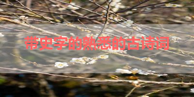 带史字的熟悉的古诗词 