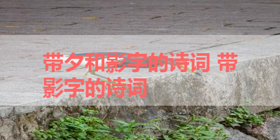 带夕和影字的诗词 带影字的诗词
