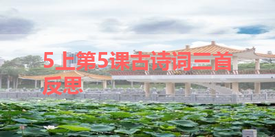 5上第5课古诗词三首反思 