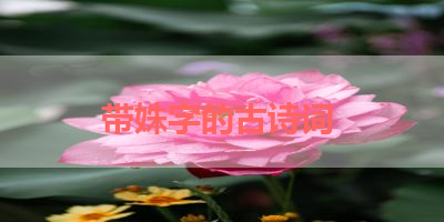 带姝字的古诗词 