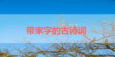 带家字的古诗词 