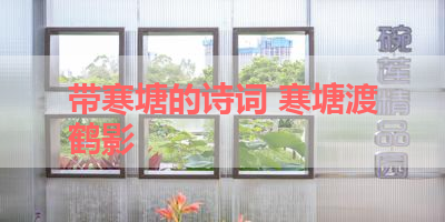 带寒塘的诗词 寒塘渡鹤影