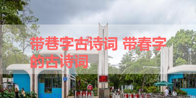 带巷字古诗词 带春字的古诗词