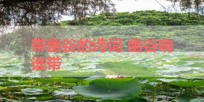 带幽谷的诗词 幽谷响谁带