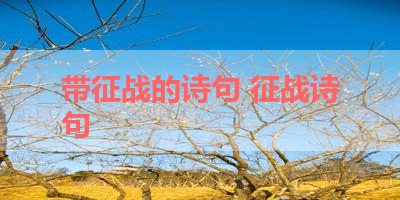 带征战的诗句 征战诗句