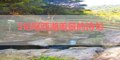 5句写西湖美景的诗句 