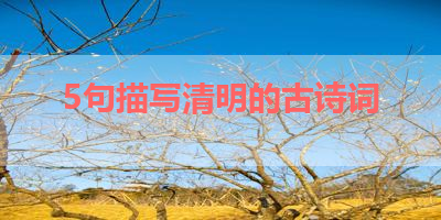 5句描写清明的古诗词 