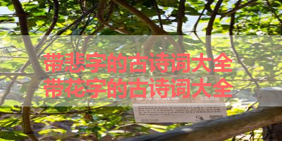 带悲字的古诗词大全 带花字的古诗词大全