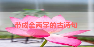 带成全两字的古诗句 
