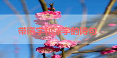 带曦字和漾字的诗句 