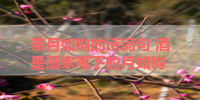 带月如钩的诗词句 酒是画家笔下的月如钩