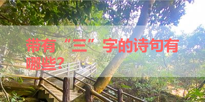 带有“三”字的诗句有哪些？ 