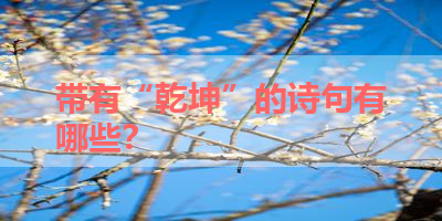 带有“乾坤”的诗句有哪些？ 