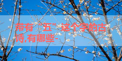 带有“五”这个字的古诗,有哪些- 