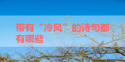 带有“冷风”的诗句都有哪些 