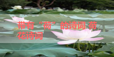 带有“荷”的诗词 荷花诗词