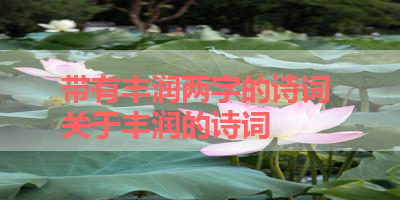 带有丰润两字的诗词 关于丰润的诗词