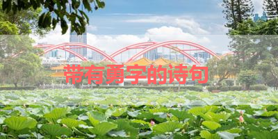 带有勇字的诗句 