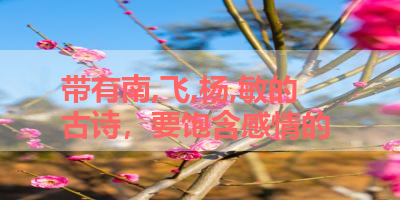 带有南,飞,杨,敏的古诗，要饱含感情的 