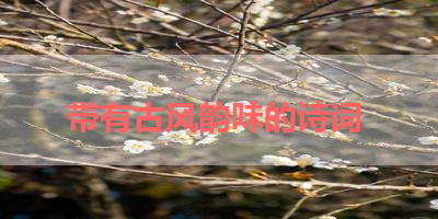 带有古风韵味的诗词 