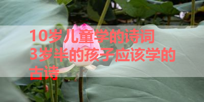 10岁儿童学的诗词 3岁半的孩子应该学的古诗 