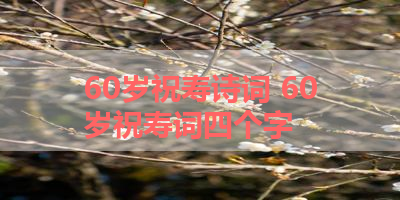 60岁祝寿诗词 60岁祝寿词四个字