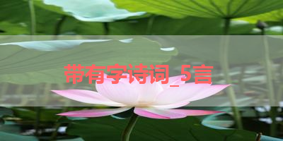 带有字诗词_5言 