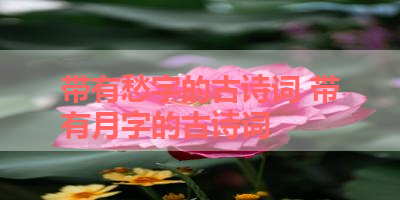 带有愁字的古诗词 带有月字的古诗词