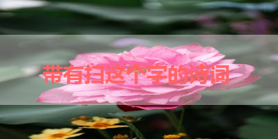 带有扫这个字的诗词 