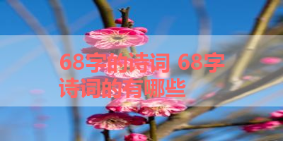68字的诗词 68字诗词的有哪些 